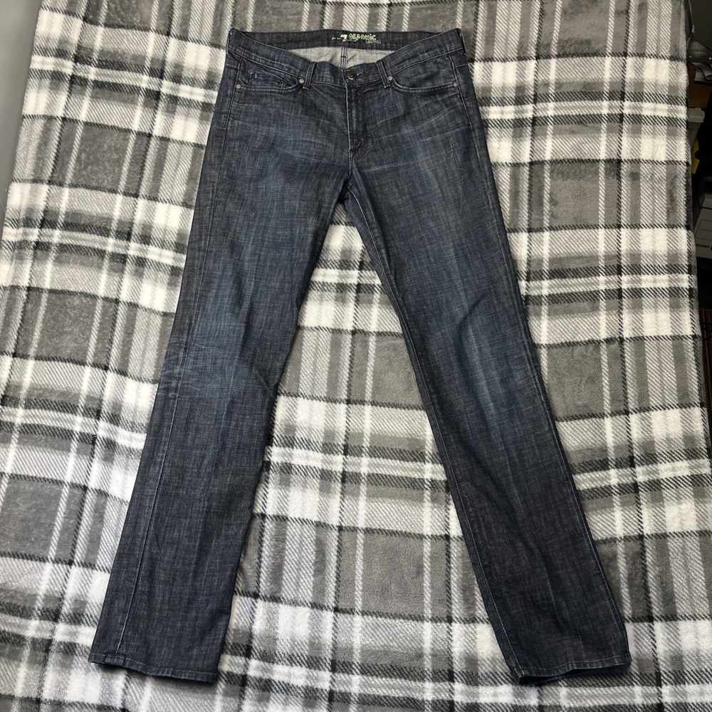 7 For All Mankind Slimmy Jeans Mens 36x36 Blue Slim Straight Organic USA VTG